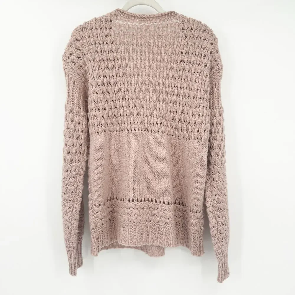 Free People Womens Crashing Waves Wool Blend Knit Oversized Pullover‎ Sweater XS